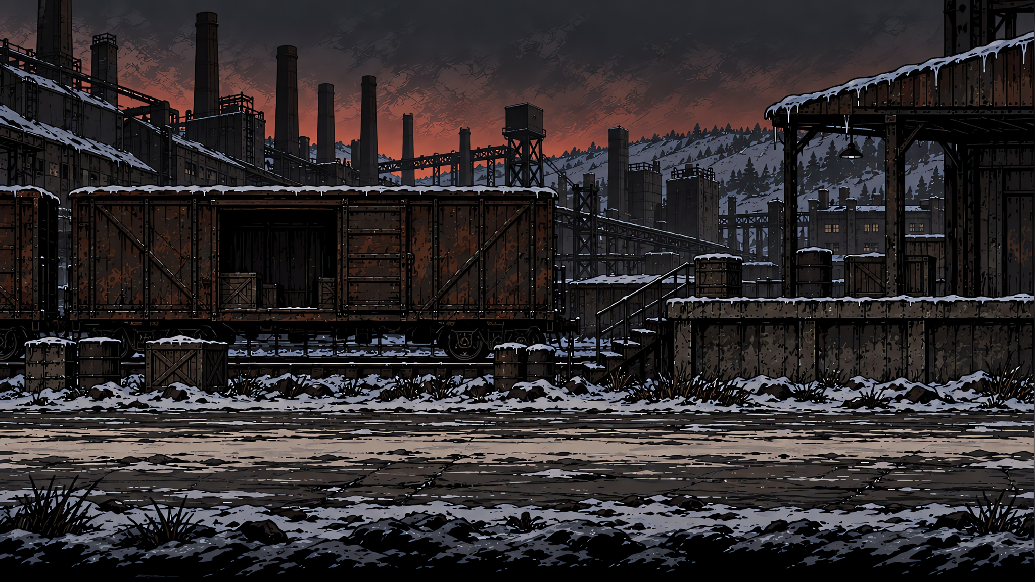 铁路转运空间场景原画
